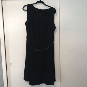 Black Fit & Flare Dress w/ Black Belt